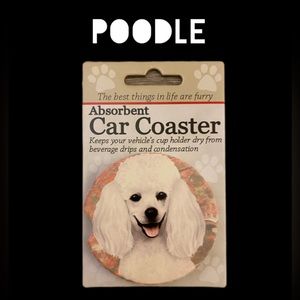 🆕 Absorbent Car Coaster - Poodle - Dog